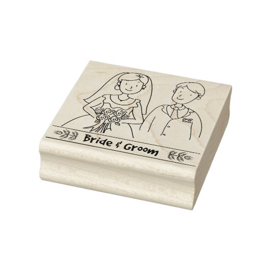 Bride en Groom Rubber Stamp Rubberstempel (Stempel)