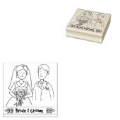 Bride en Groom Rubber Stamp Rubberstempel (Gestempeld)