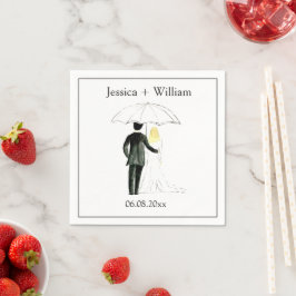 Bride en Groom Rustic Modern Elegant Wedding Servet