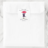 Bride en Groom Rustic Modern Wedding koppels Vierkante Sticker (Tas)