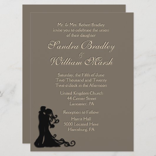 Bride en Groom Sandstone Kaart (Voorkant / Achterkant)