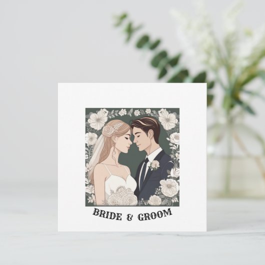 BRIDE EN GROOM SAVE THE DATE (Staand voorkant)