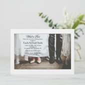 Bride en Groom Shoes Invitation Kaart (Staand voorkant)