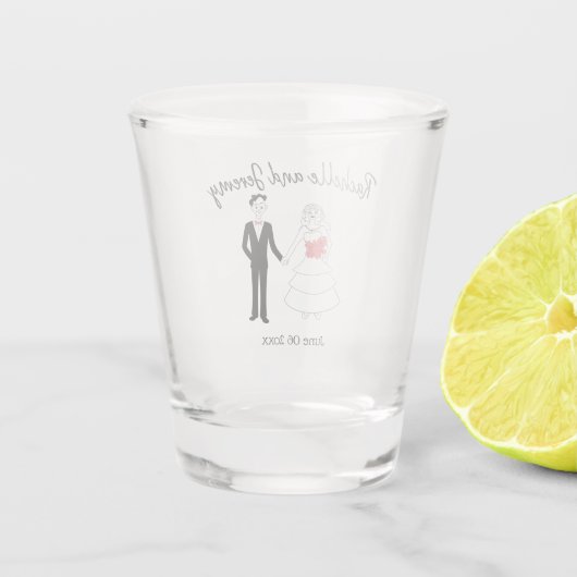 Bride en Groom Shot Glas (Achterkant)