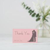 Bride en Groom silhouette Dank u Visitekaartje (Staand voorkant)