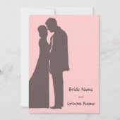 Bride en groom Silhouette Invitation Kaart (Voorkant)