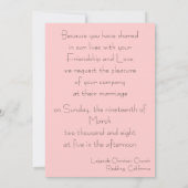 Bride en groom Silhouette Invitation Kaart (Achterkant)