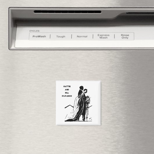  Bride en Groom Silhouette Magneet (Insitu (Vaatwasser))