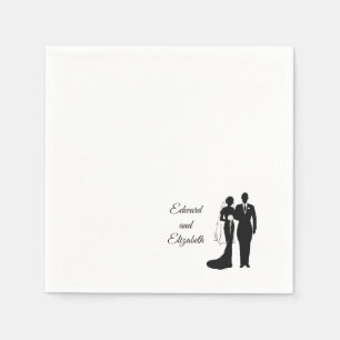  Bride en Groom Silhouette Servet