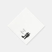  Bride en Groom Silhouette Servet (Hoek)