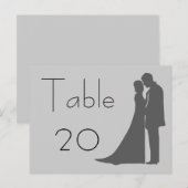 Bride en groom silhouette Table Number Briefkaart (Voorkant / Achterkant)
