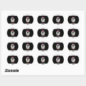 Bride en Groom Silhouettes met Namen Ronde Sticker (Vel)