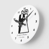 Bride en Groom Silhouettes Wedding Ronde Klok (Hoek)