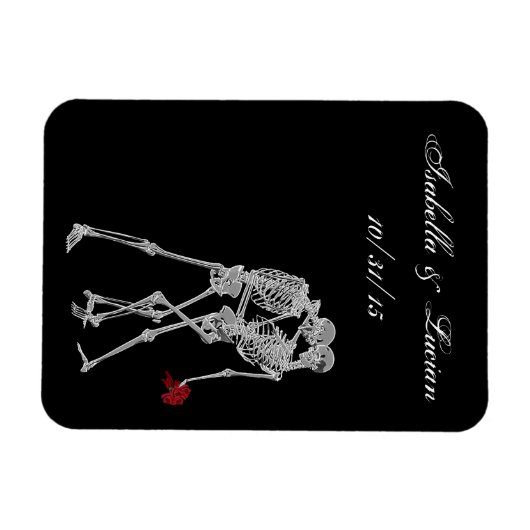 Bride en Groom Skeleton Gothic Vampire Wedding Magneet (Horizontaal)