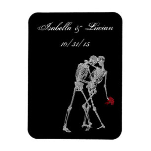 Bride en Groom Skeleton Gothic Vampire Wedding Magneet