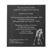Bride en Groom Skeletons Gothic Weddenschap Notitieblok (Voorkant)