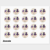 Bride en Groom Skulls Halloween Theme Wedding Ronde Sticker (Vel)