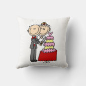 Bride en Groom Snijden de T-shirts en geschenken v Kussen (Achterkant)