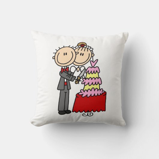 Bride en Groom Snijden de T-shirts en geschenken v Kussen (Voorkant)