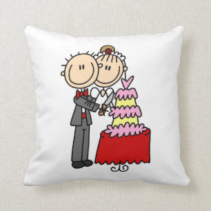 Bride en Groom Snijden de T-shirts en geschenken v Kussen