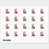 Bride en Groom Snijden de T-shirts en geschenken v Ronde Sticker (Vel)