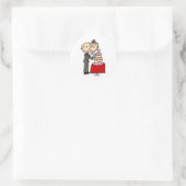Bride en Groom Snijden de T-shirts en geschenken v Ronde Sticker (Tas)