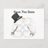 BRIDE EN GROOM Snowman Aankondigingskaart (Voorkant)
