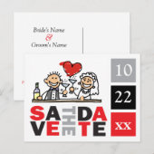 Bride en Groom sparen de Briefkaarten van de Datum (Voorkant / Achterkant)