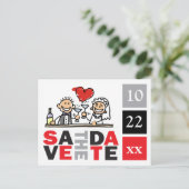 Bride en Groom sparen de Briefkaarten van de Datum (Staand voorkant)