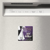 Bride en Groom - sparen de Datum - Paars Magneet (Insitu (Vaatwasser))