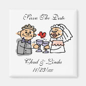 Bride en groom sparen de Datum Persoonlijke Magnet (Voorkant)