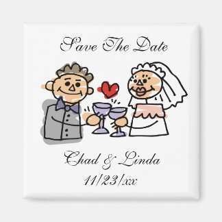 Bride en groom sparen de Datum Persoonlijke Magnet