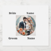 Bride en Groom Sparkling Wijnetiket (Enkel label)