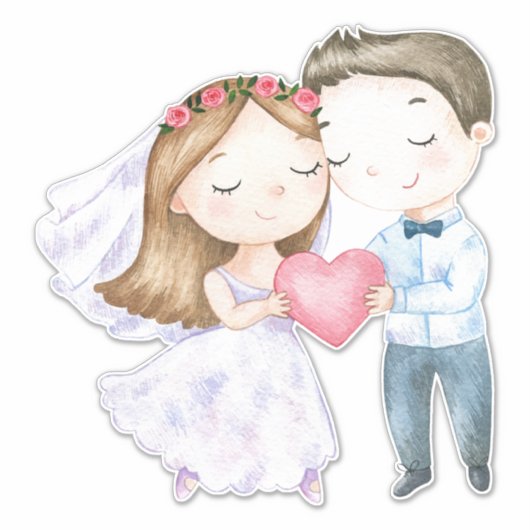 Bride en Groom Sticker (Voorkant)