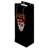 Bride en groom Sugar Skulls tot de dood ons doet Wijn Cadeautas (Achterkant Gekanteld)