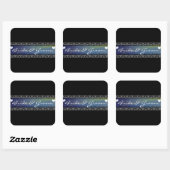 Bride en Groom Sun Rays Vellum and Borders Vierkante Sticker (Vel)