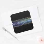Bride en Groom Sun Rays Vellum and Borders Vierkante Sticker (Envelop)