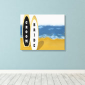 Bride en Groom Surven Boards Gewikkelde Canvaskuns Canvas Afdruk (Insitu (Houten vloer))