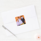Bride en Groom Teddy Bears Vierkante Sticker (Envelop)