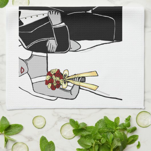 Bride en Groom Theedoek (Gevouwen)