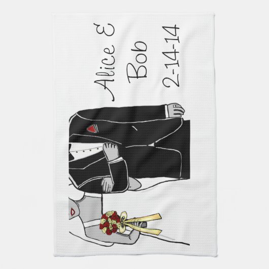 Bride en Groom Theedoek (Verticaal)