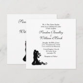 Bride en Groom Traditional White Kaart (Voorkant / Achterkant)