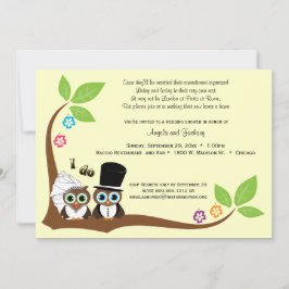 Bride en Groom Tree Owls Wedding Shower Kaart