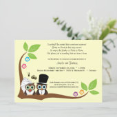 Bride en Groom Tree Owls Wedding Shower Kaart (Staand voorkant)