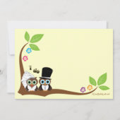 Bride en Groom Tree Owls Wedding Shower Kaart (Achterkant)