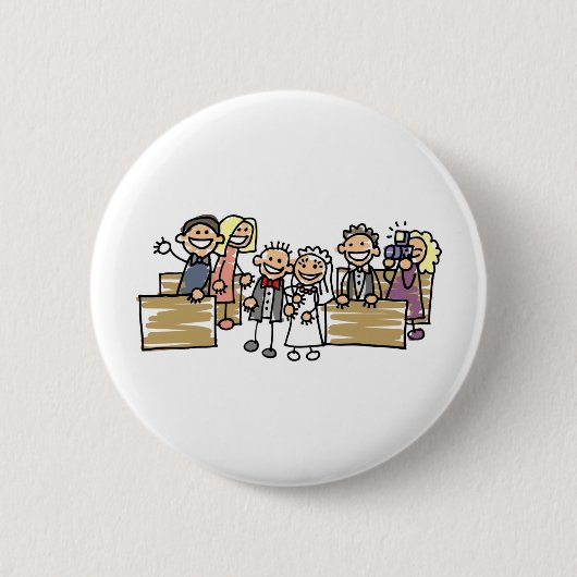 Bride en Groom trouwen Ronde Button 5,7 Cm (Voorkant)