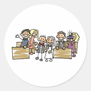 Bride en Groom trouwen Ronde Sticker