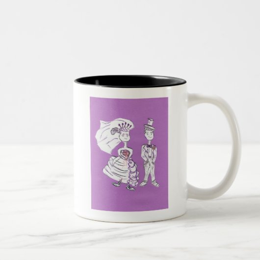 Bride en Groom Tweekleurige Koffiemok (Rechts)