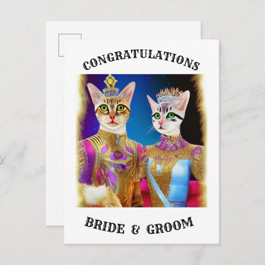 BRIDE EN GROOM UITNODIGING BRIEFKAART (Voorkant / Achterkant)