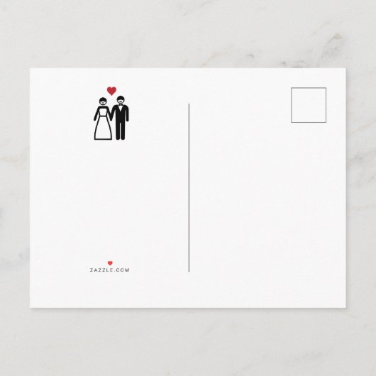 Bride en Groom Unsave the Date Aankondigingskaart (Achterkant)